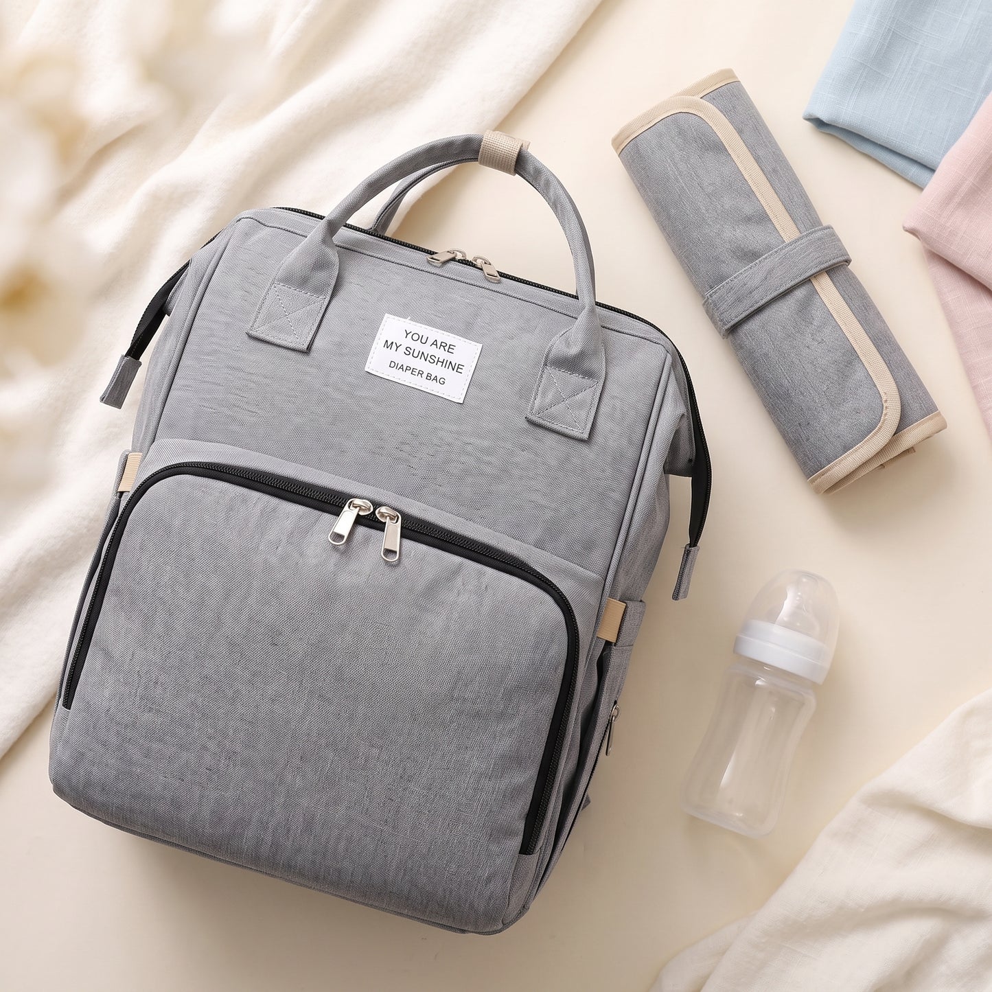 Large Capacity Mommy Diaper Bag with Changing Mat Baby Nursing Backpack - Convenient Nappy Milk Bottle Carrier for Mother — image 2