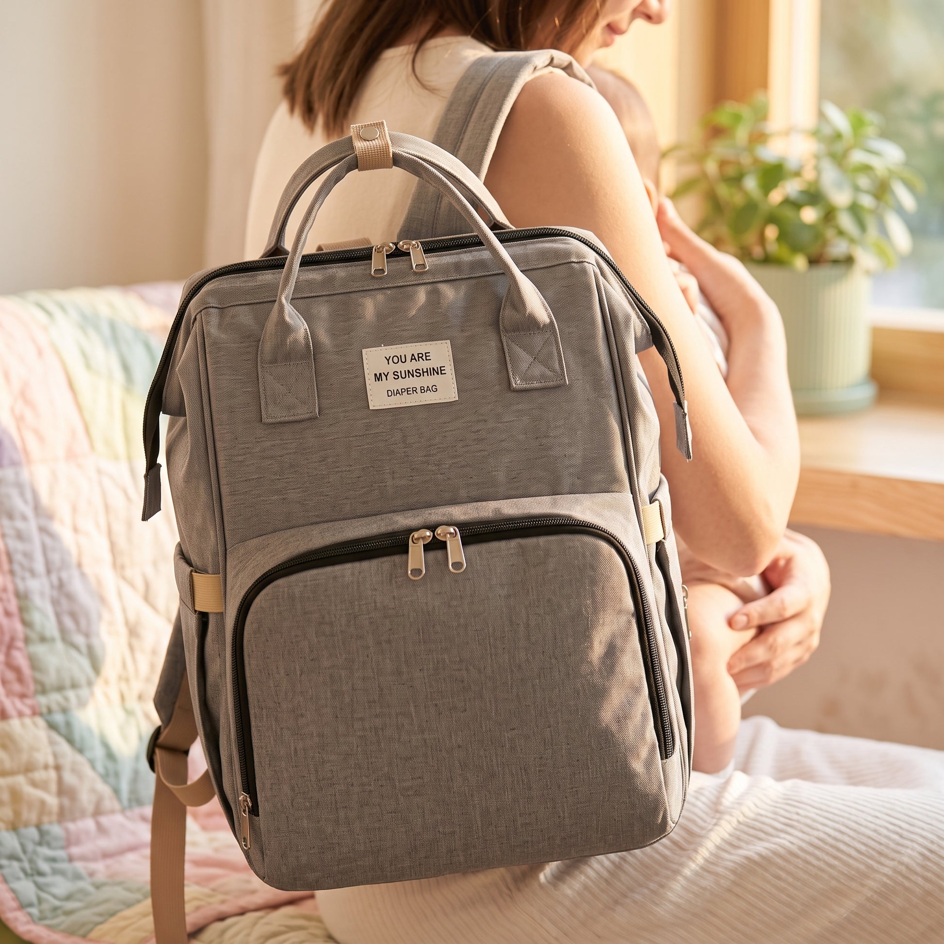 Large Capacity Mommy Diaper Bag with Changing Mat Baby Nursing Backpack - Convenient Nappy Milk Bottle Carrier for Mother — image 3